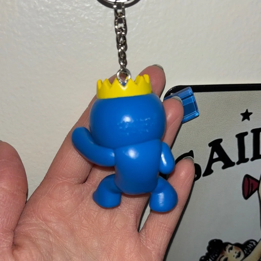 Rainbow friends keychain purse charm blue monster figurine accessory